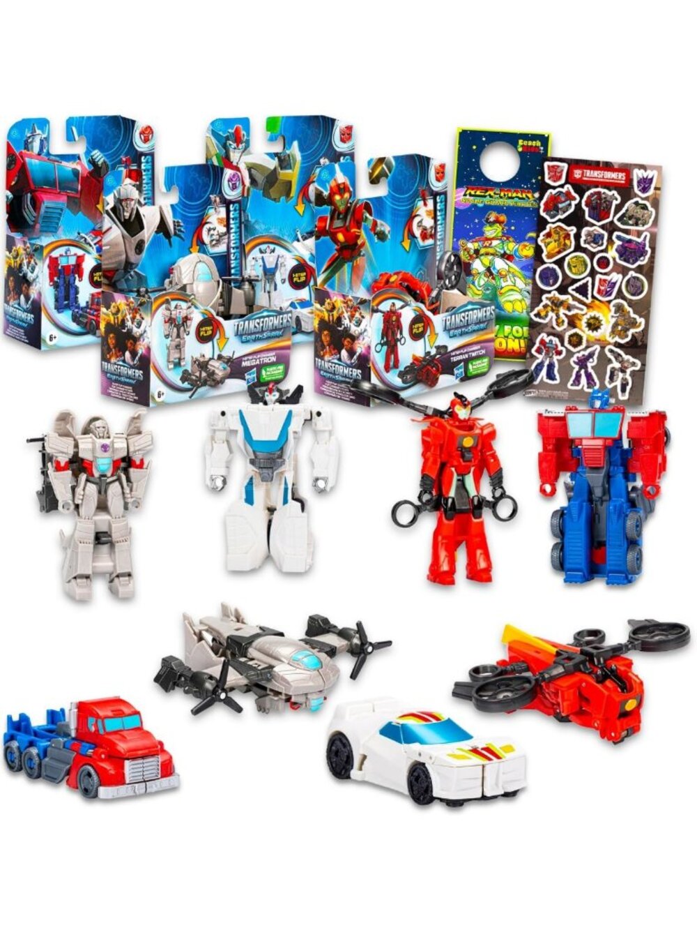 Transformers 1 Step Flip Changers Action Figure Set - Bundle of 4 Toys